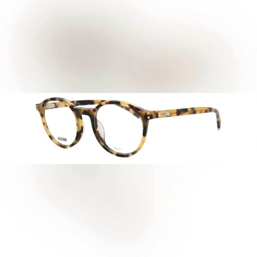 Moschino NWOT Preppy Collegiate 48-20-145 Round Brown Tortoise Eyeglass Frames